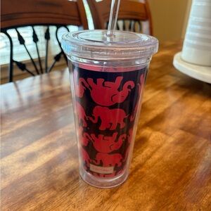 Lily Pulitzer 20 oz reusable plastic tumbler cup with lid & straw-Looks like new